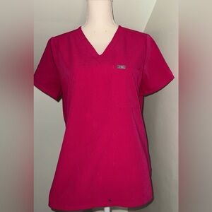 FIGS ULTRA ROSE SCRUB TOP (SMALL)